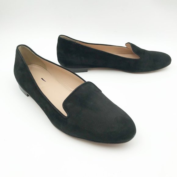 J CREW Cleo Black Suede Loafers